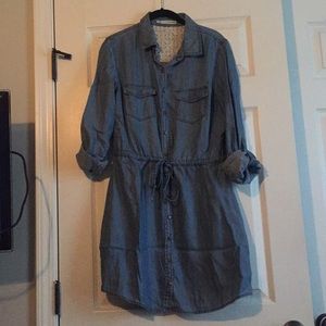 Size Medium; Denim button up dress from Maurices